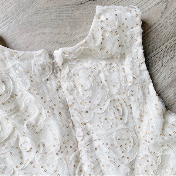 Knitworks Formal Gold Sequined Dress Size Girls 12 - Picture 5 of 8